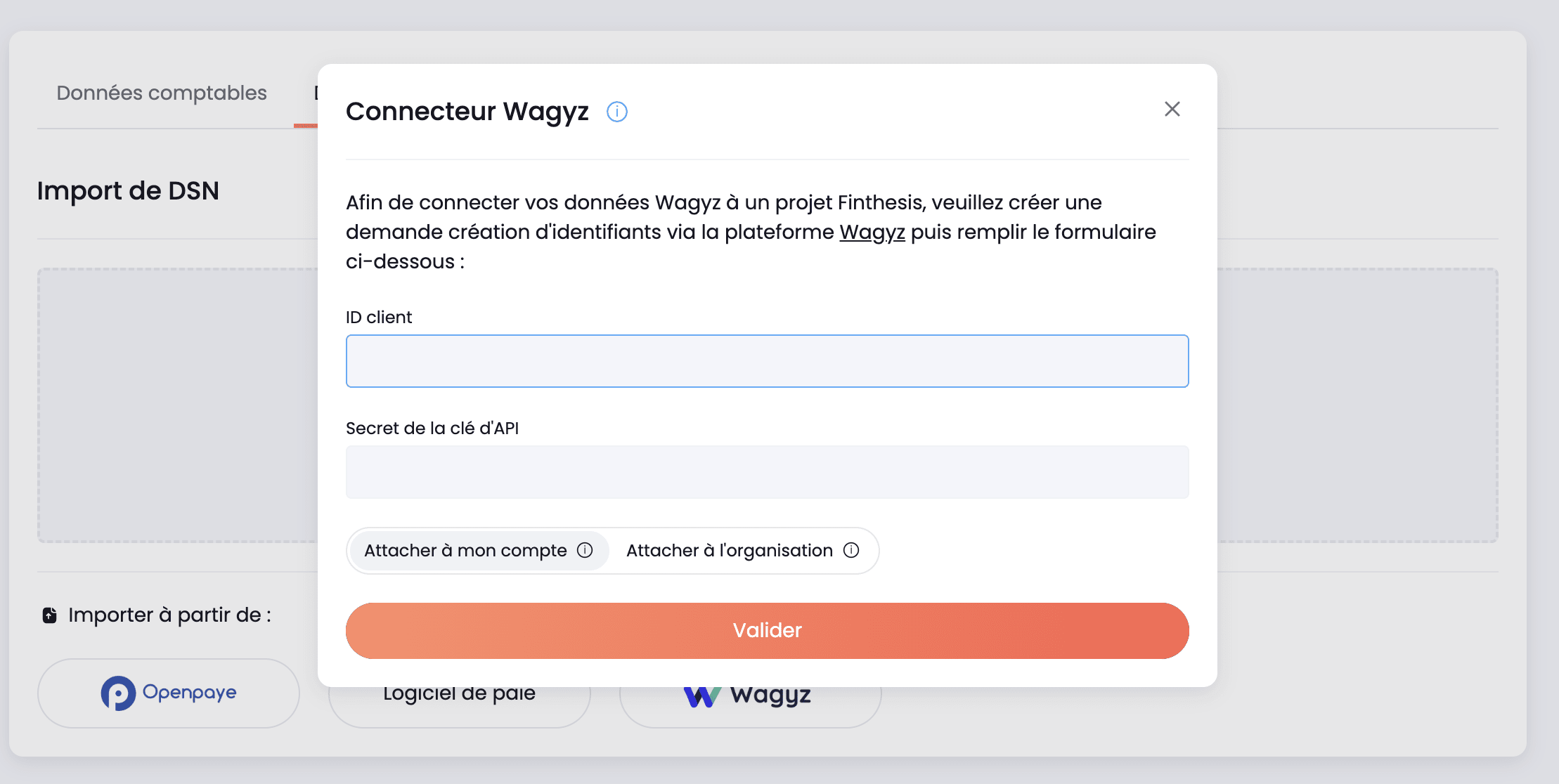 Procédure de connexion wagyz