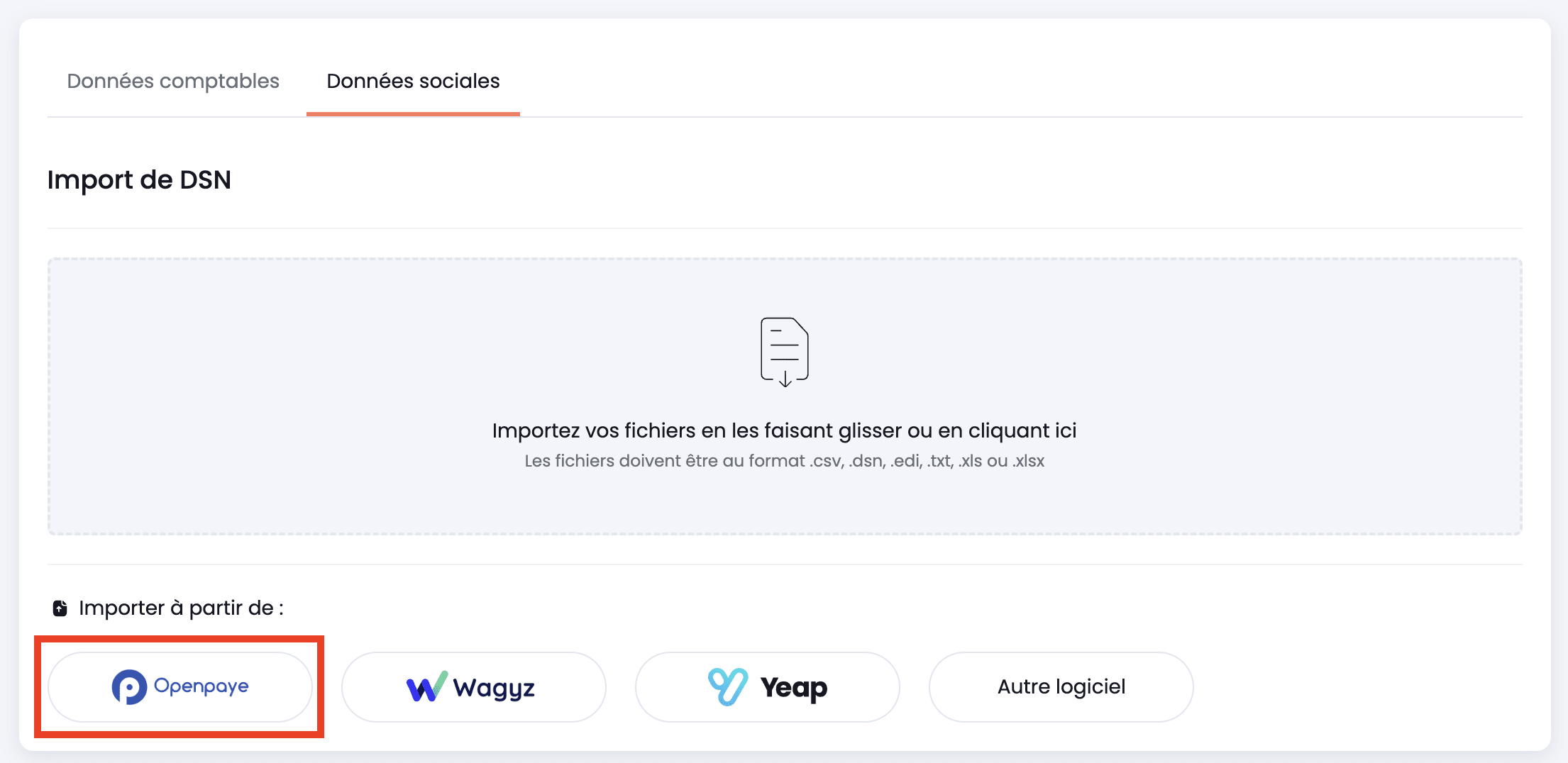 Bouton d'API Openpaye