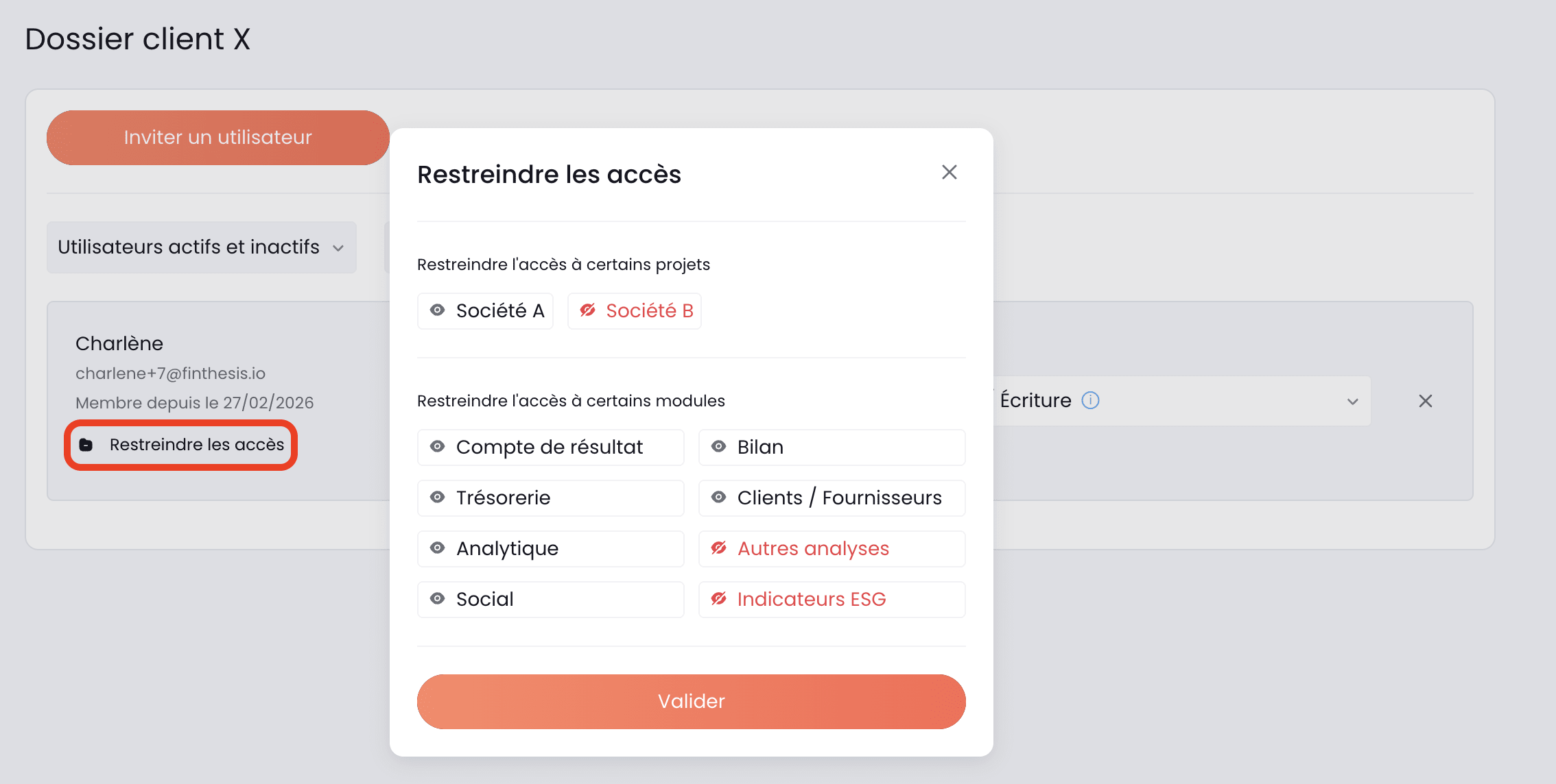 restriction des accès
