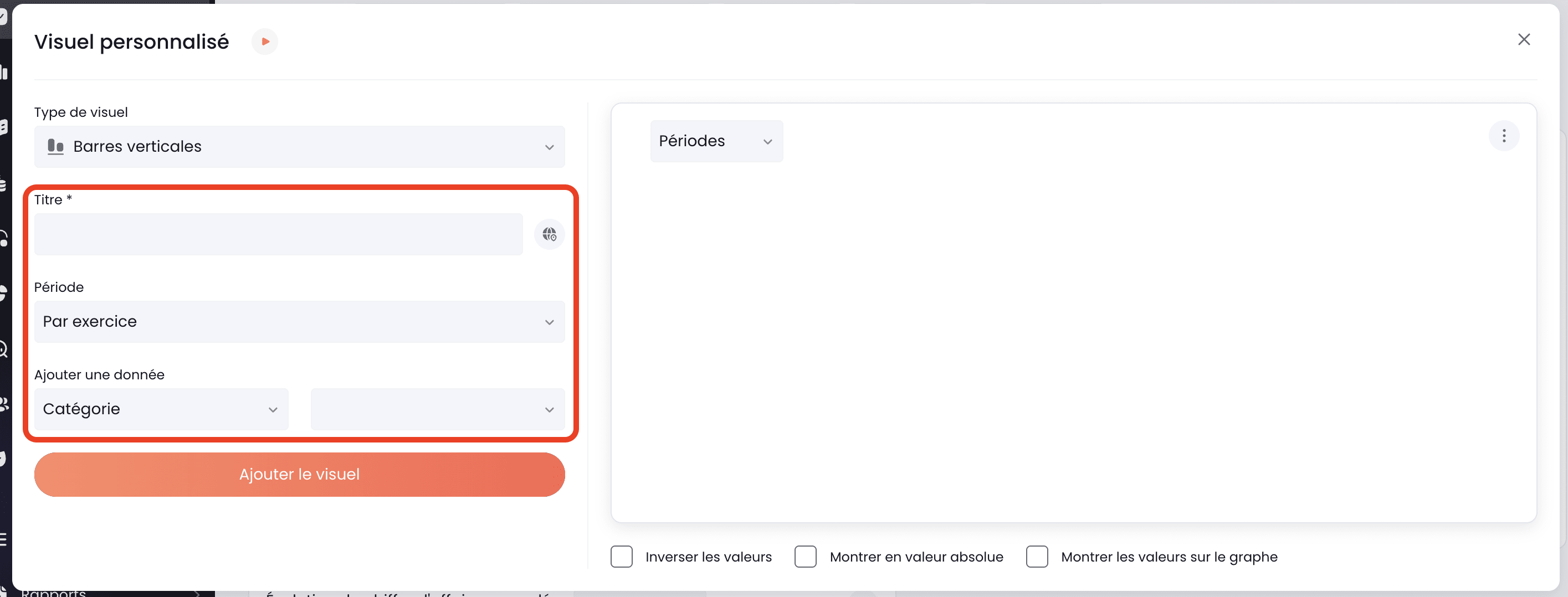 configuration du visuel