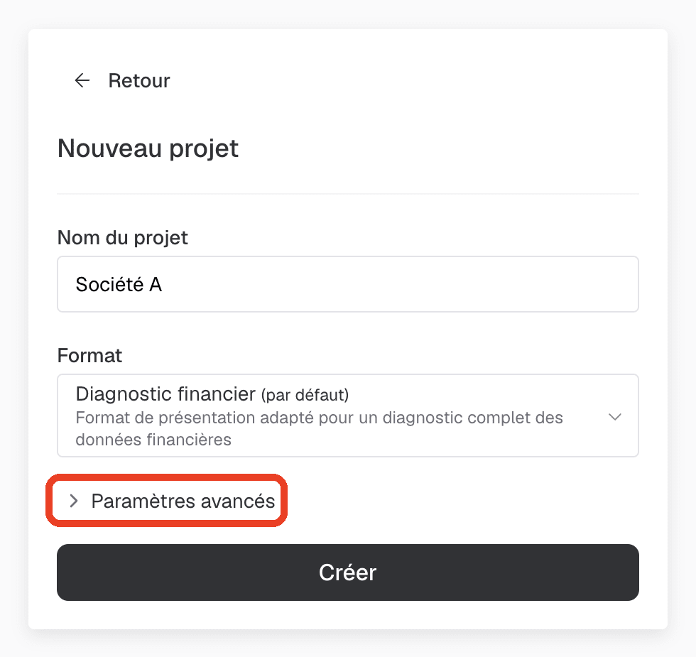 paramètres avancés