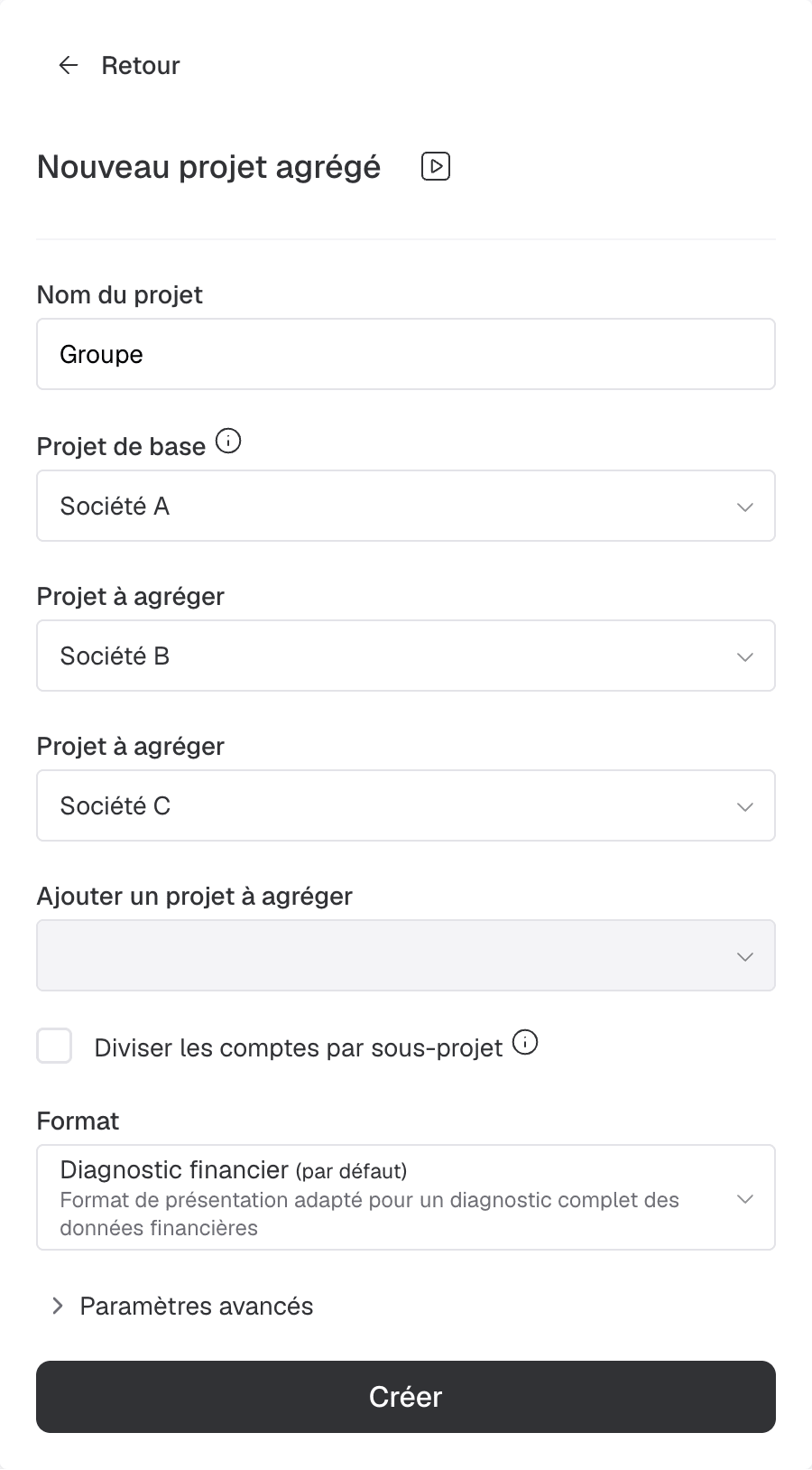création projet agrégé
