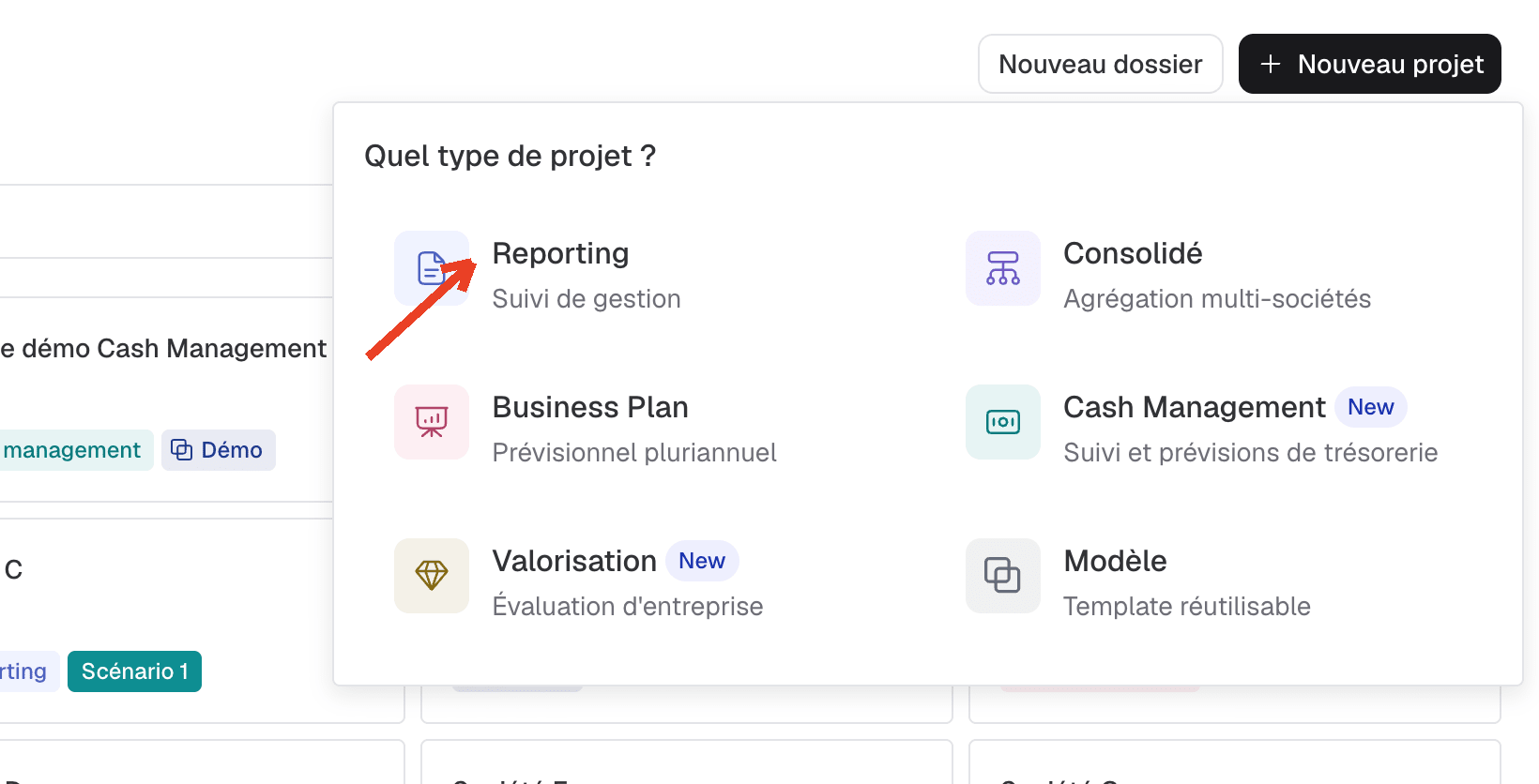 créer projet