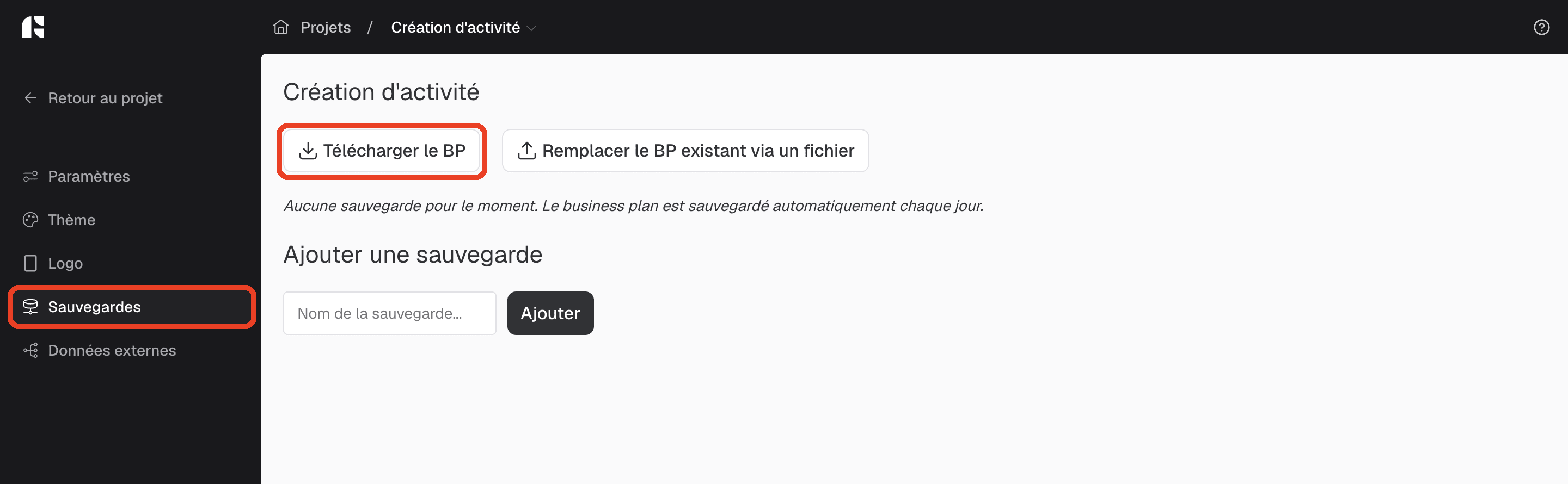 Paramètres BP