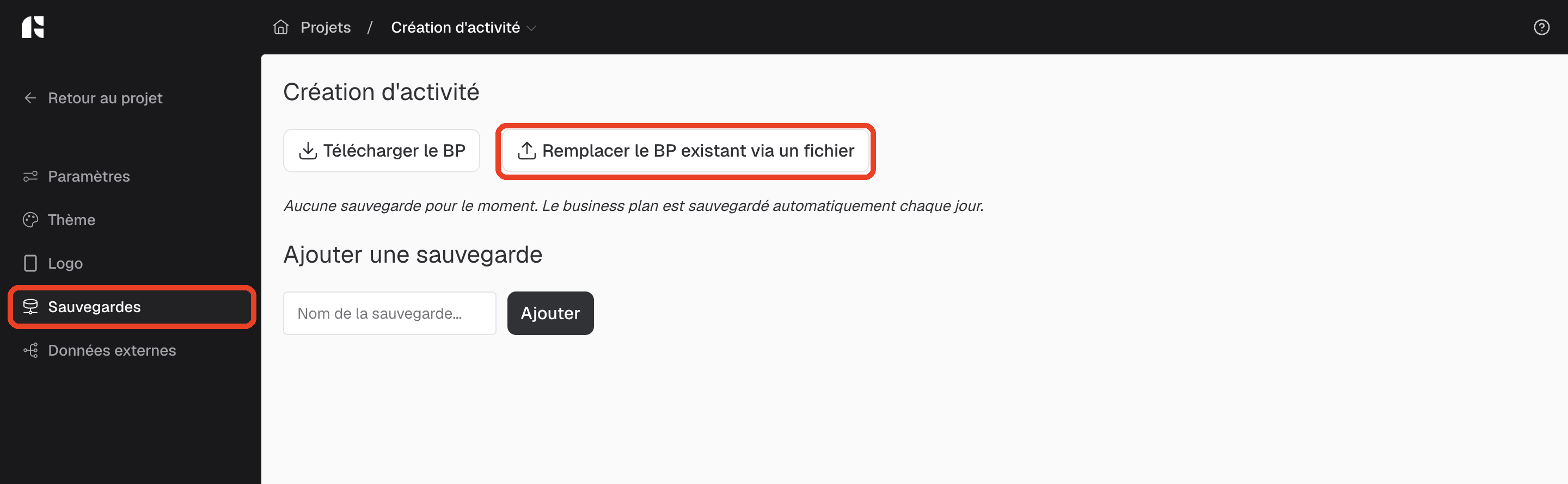 Paramètres BP