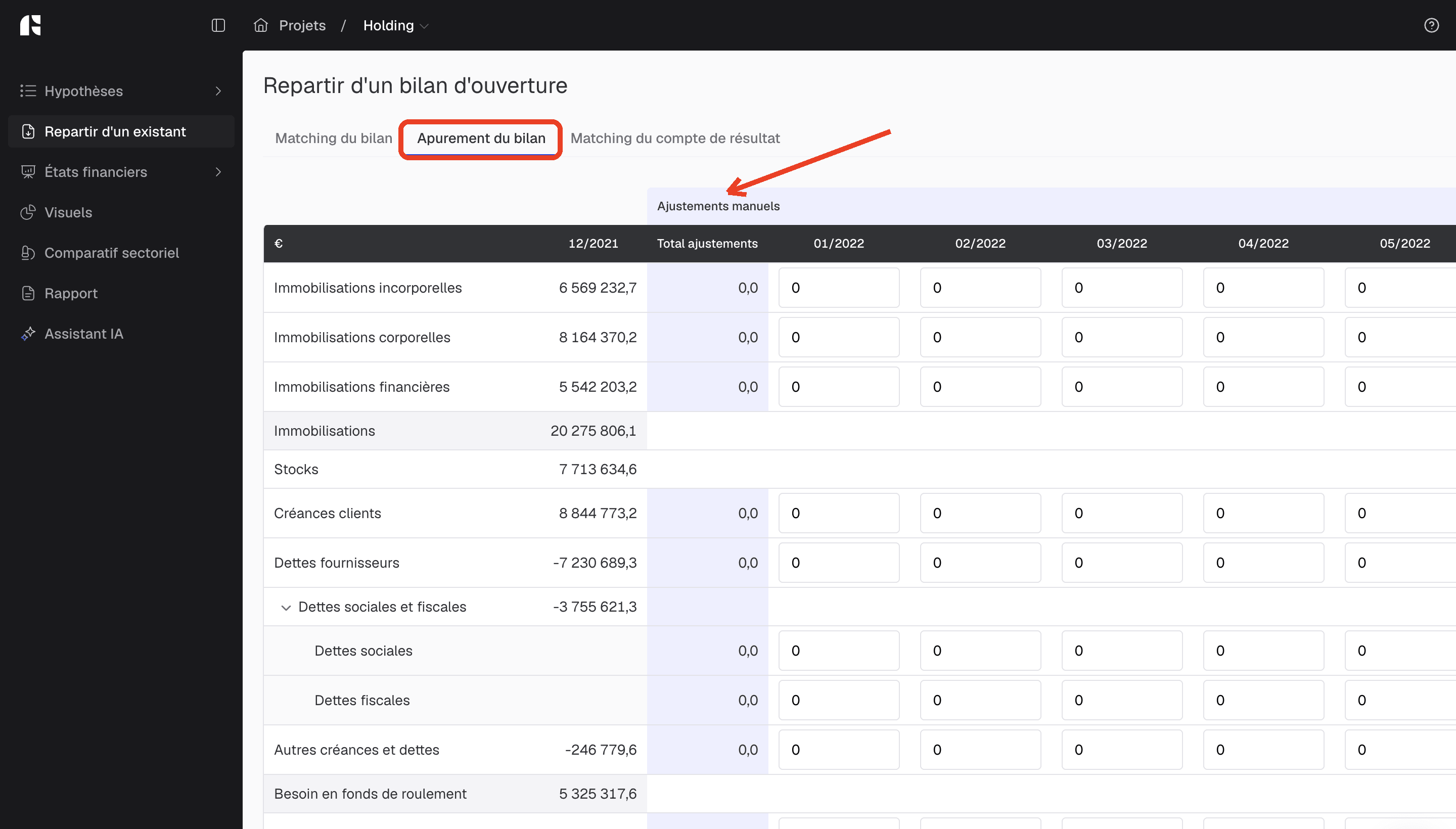 apurement bilan