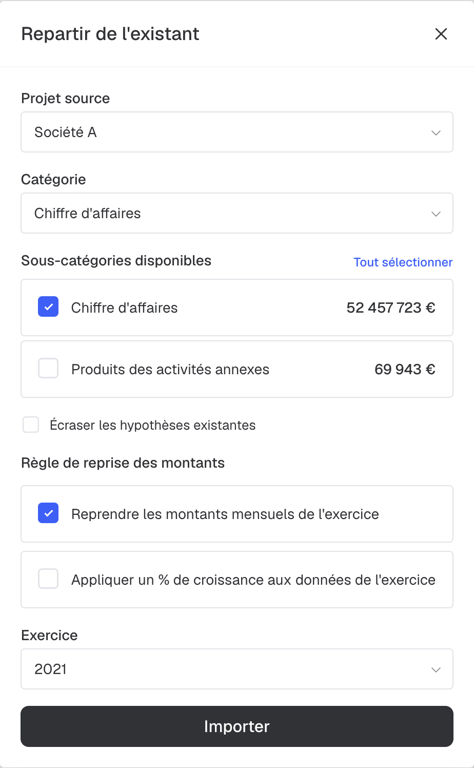config repartir de l'existant hyp