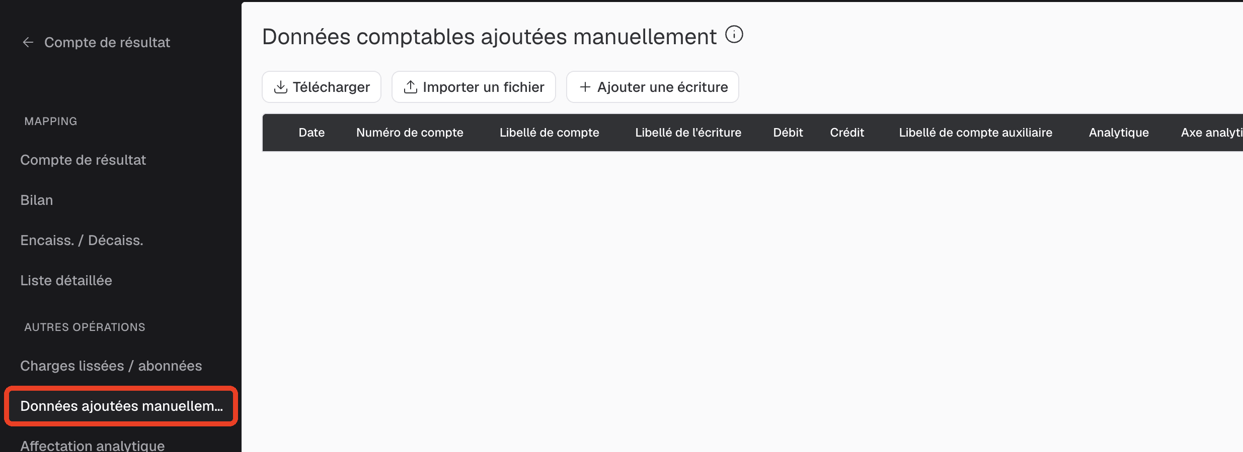 Données ajoutées manuellement