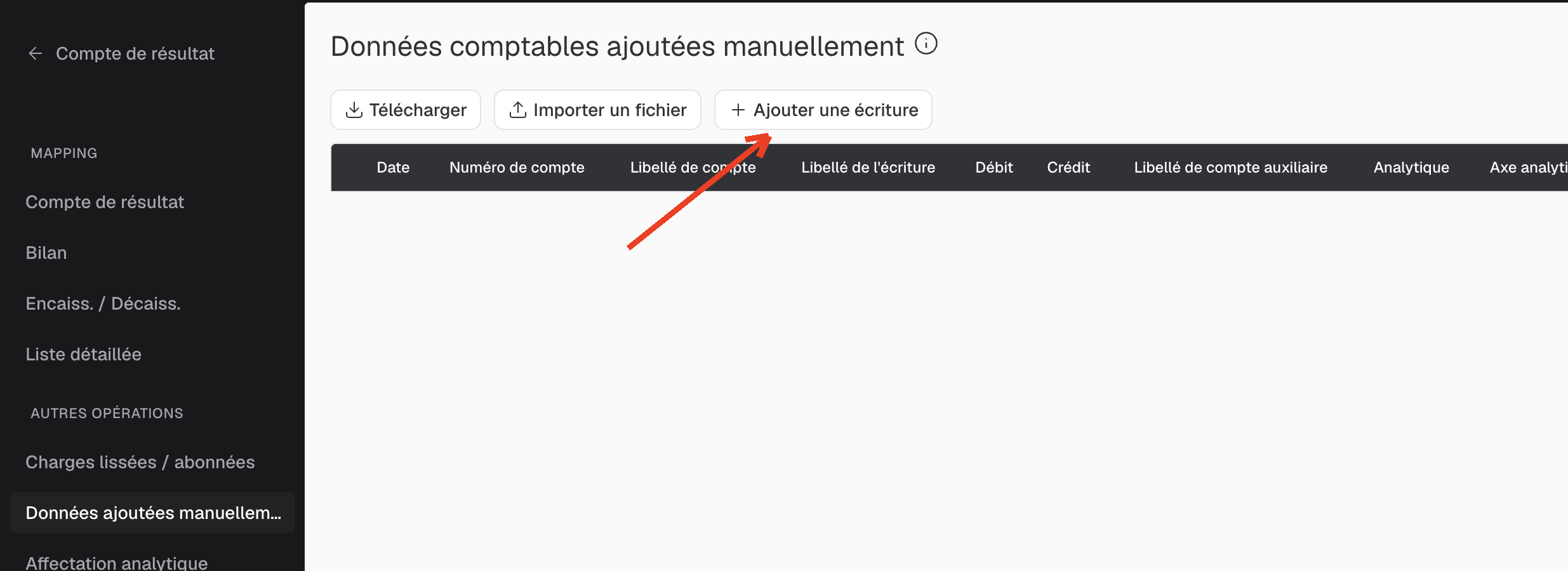 Ajoutez une écriture