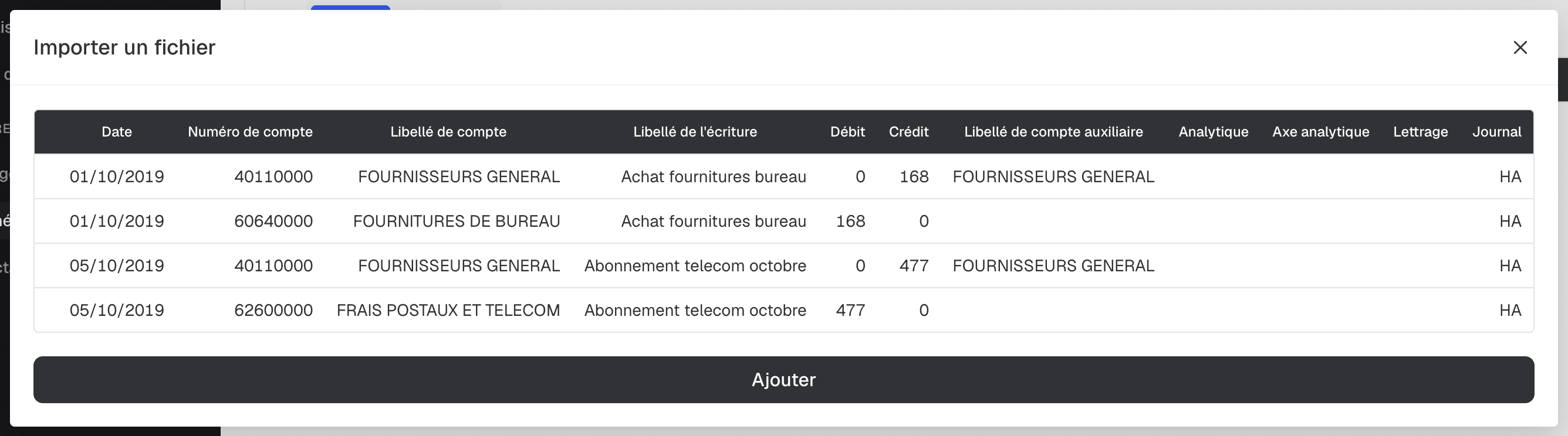 Prévisualisation des écritures