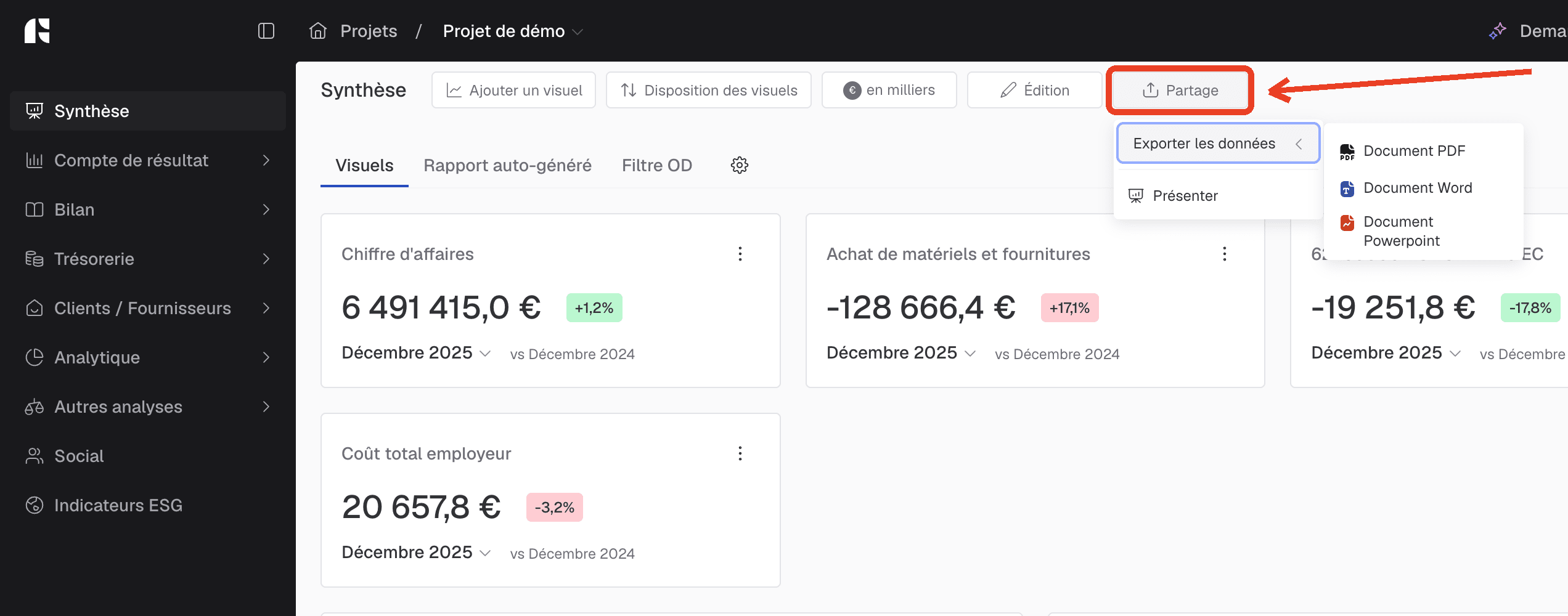 export données