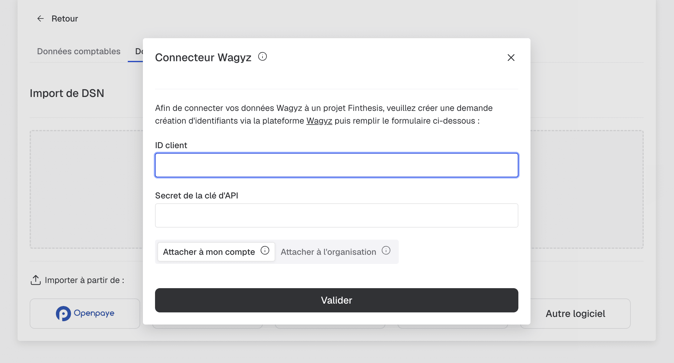 Procédure de connexion wagyz