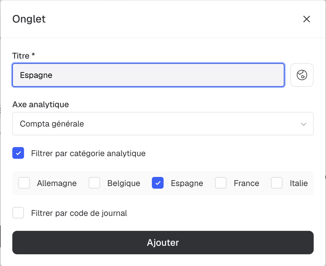 filtrer par catégorie analytique