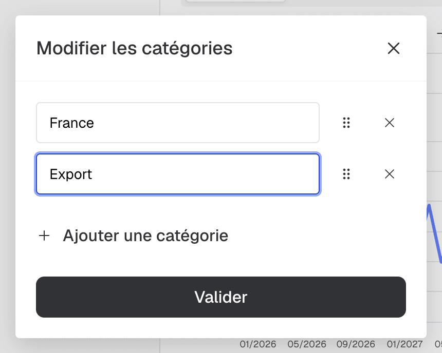 modifier des categories analytiques
