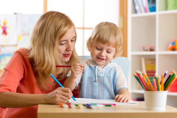 Child and parent drawing