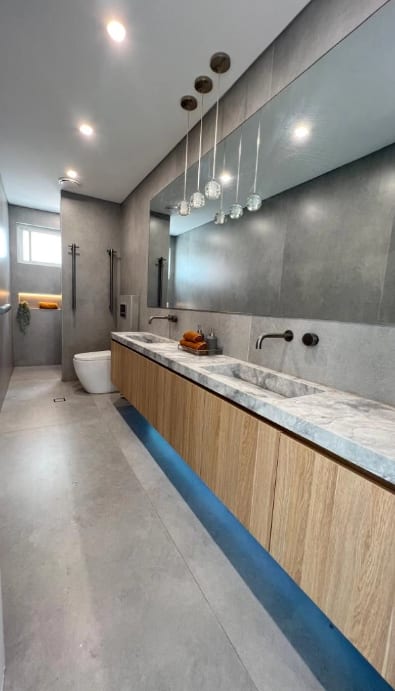 Interior of stylish modern bathroom