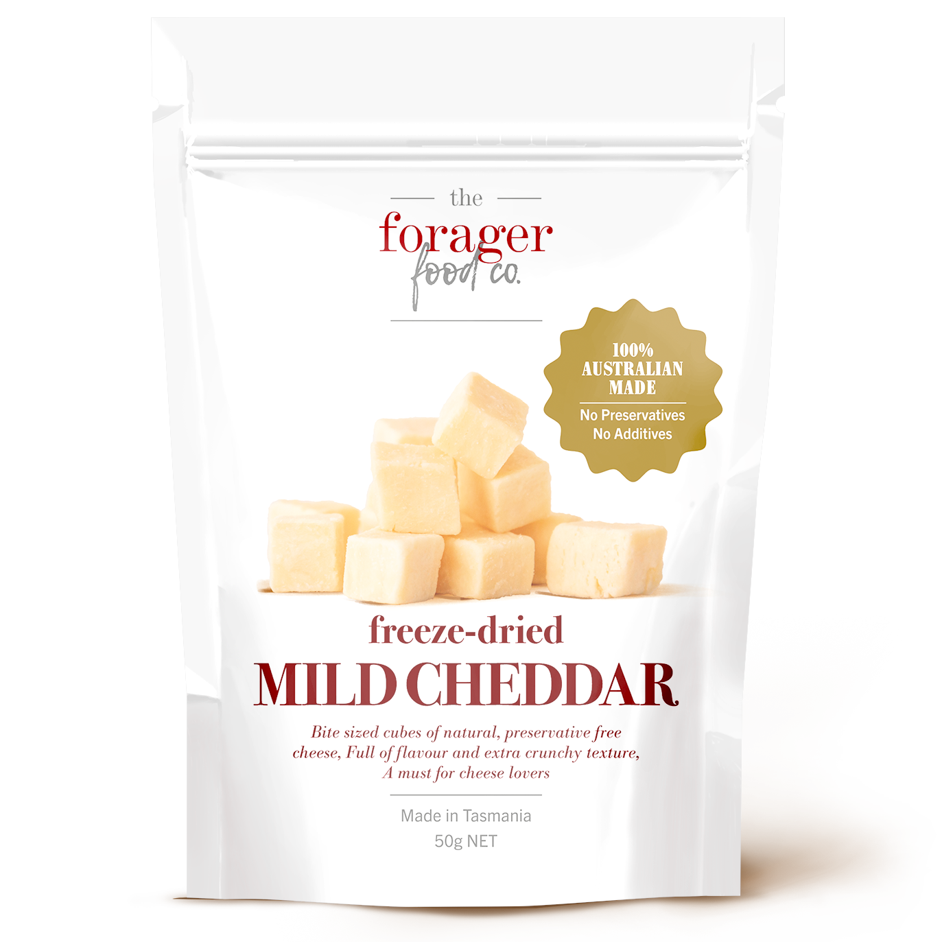 The Forager Food Co. FreezeDried Mild Cheddar Cheese ToPlate
