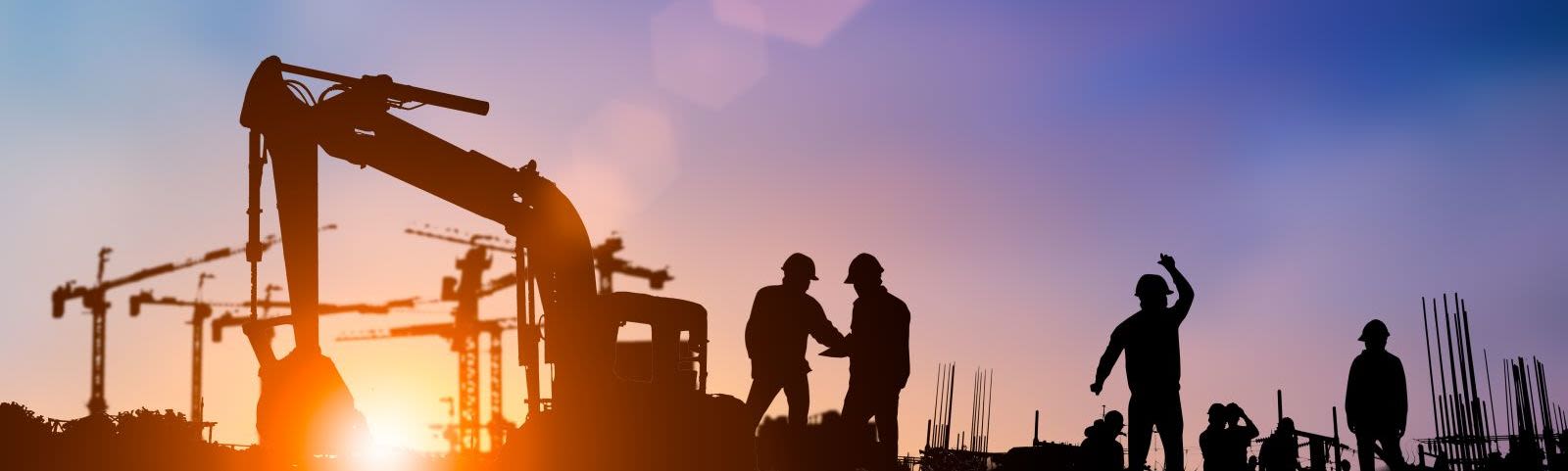 Construction men in the dark