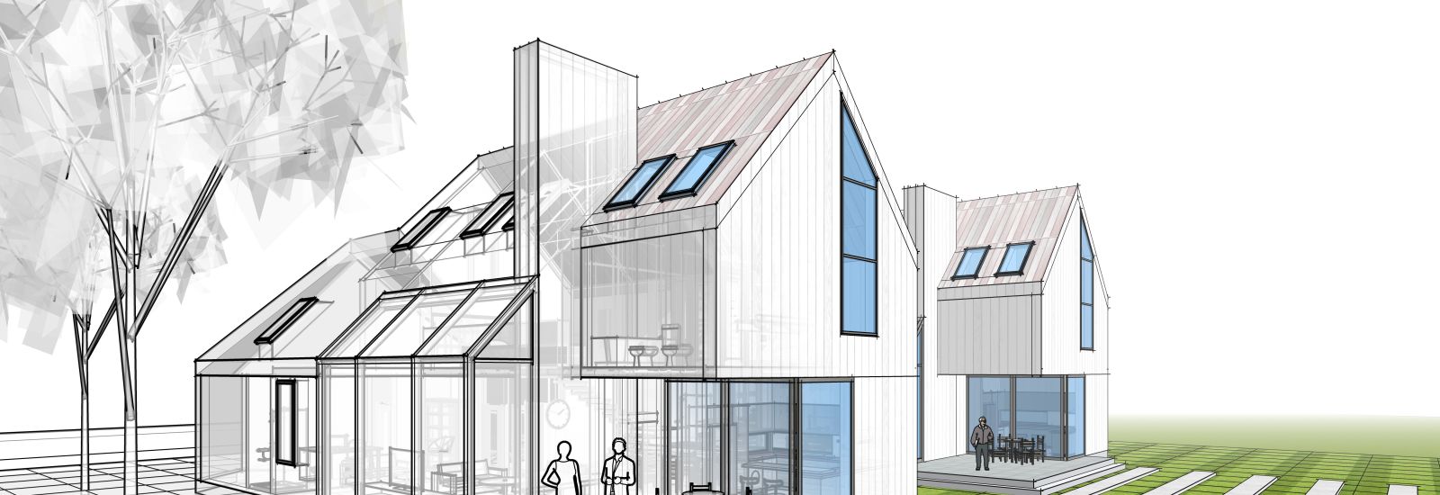 Sketches of building exterior