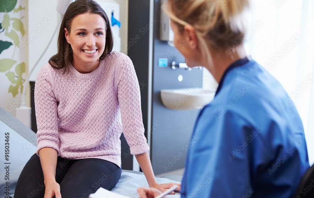a patient talking to a doctor
