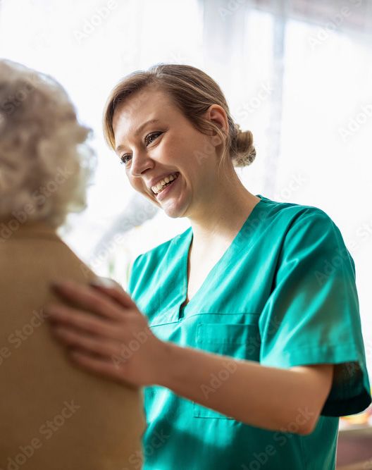 a doctor with their hands on the back of a patient