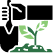 a pixel art picture of a plant growing out of the ground