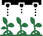 a black background with a green plant on it