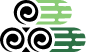 a black background with a green chinese symbol