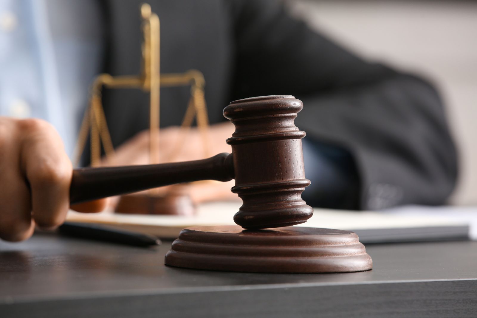 gavel on sound block