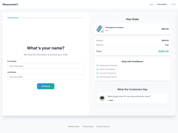Conversational Checkout Template