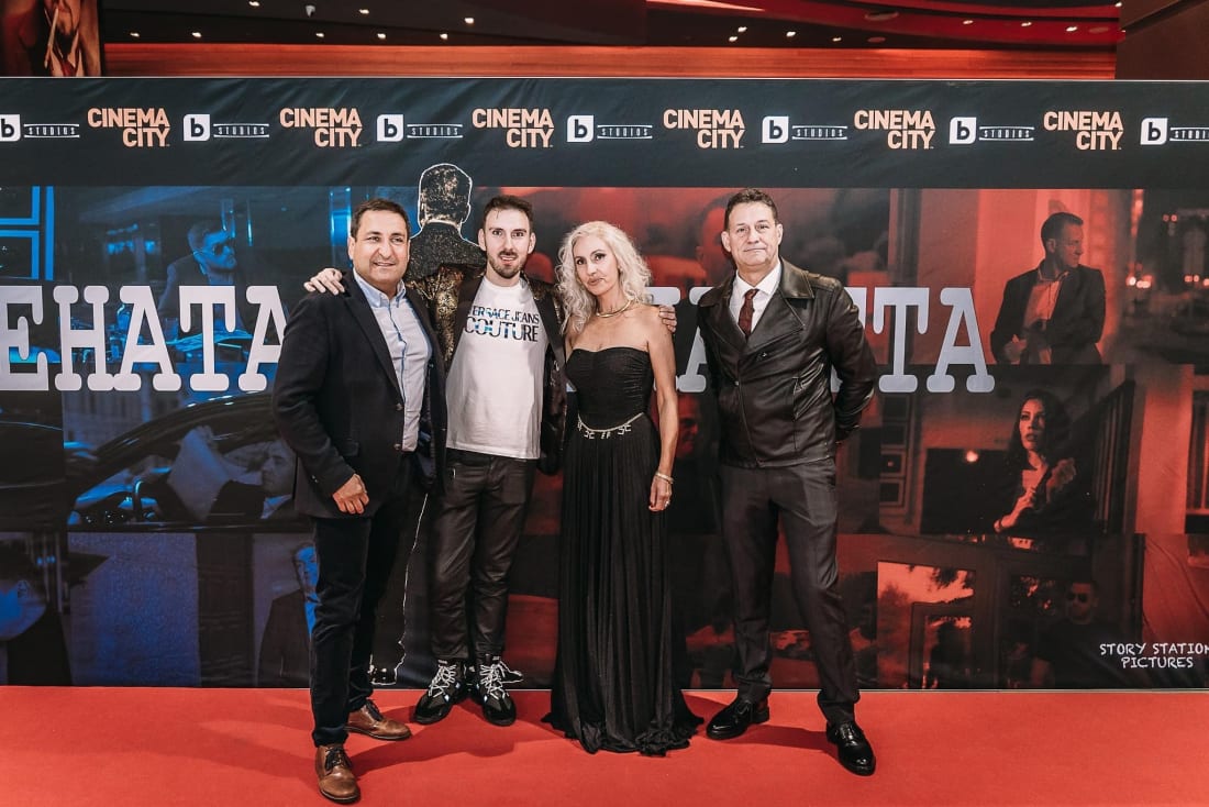 Isidor Karadimov with Irina Lazarova, Toncho Tokmakchiev and Kamen Vodenicharov at The Price of Power premiere.