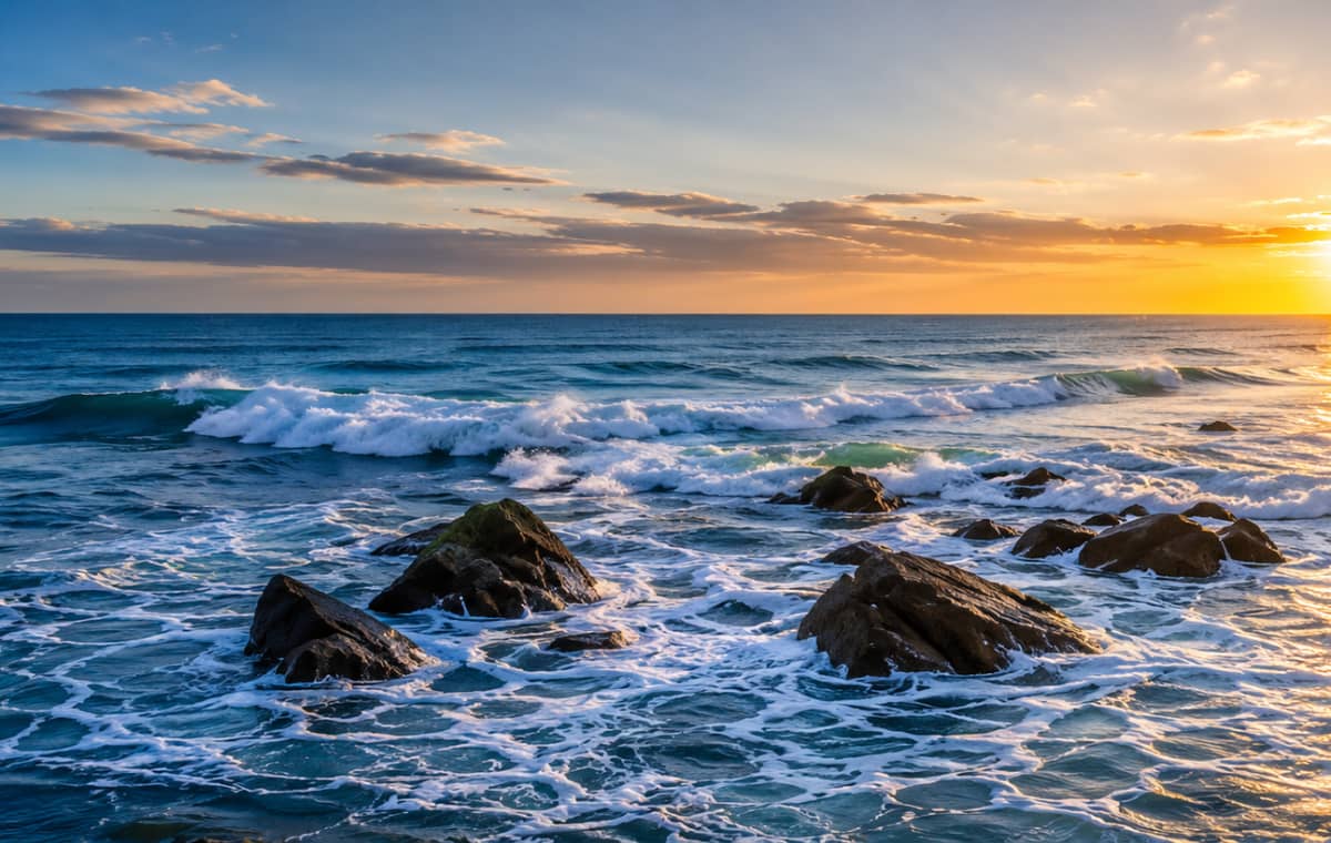 Amanzimtoti coastline and ocean near Stella Maris