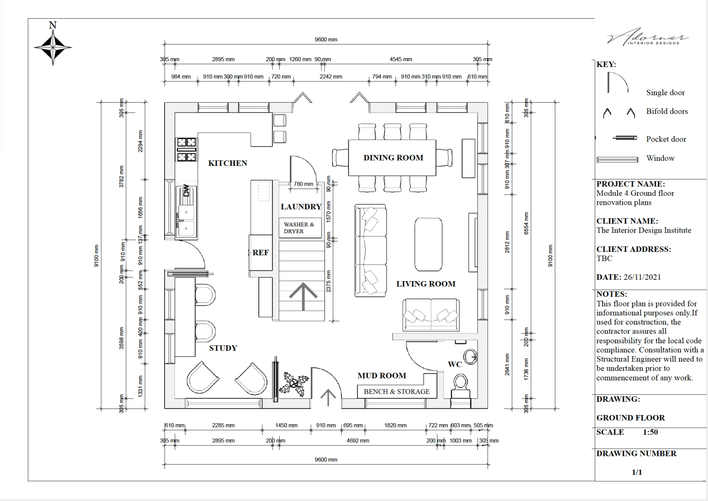 Concept design floor plan by Adornar Interior Designs