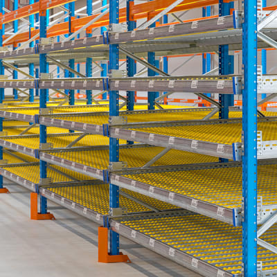 Carton flow racking installation
