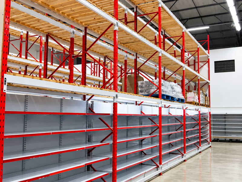 Industrial steel shelving systems