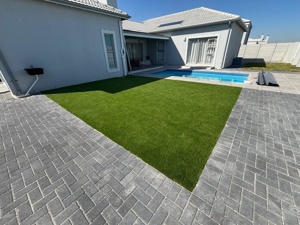 After - Artificial grass and paving project in Table View