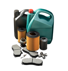Oil and car parts assortment