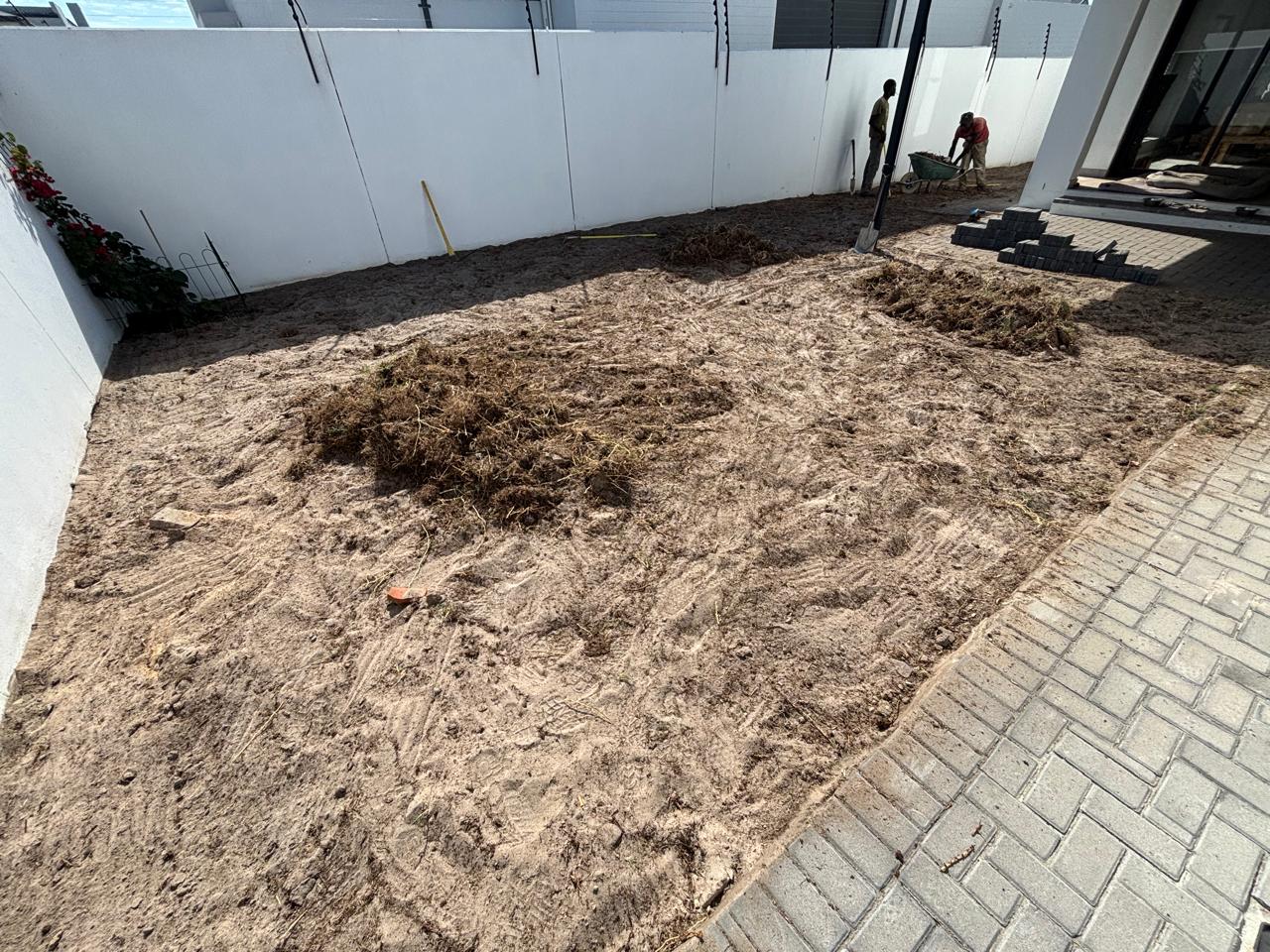 Before - Artificial grass and paving project in Table View