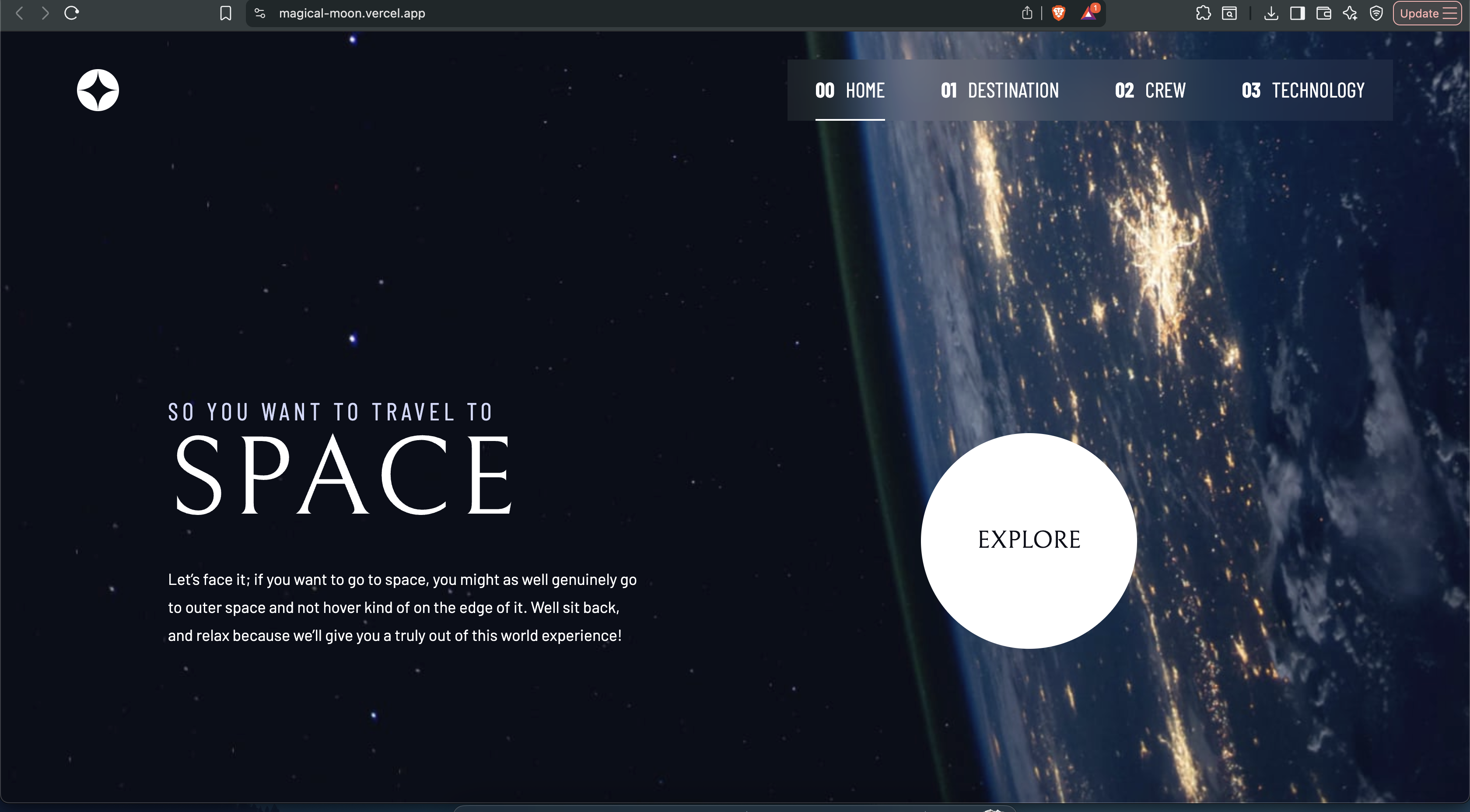 Space Web Tourism Website