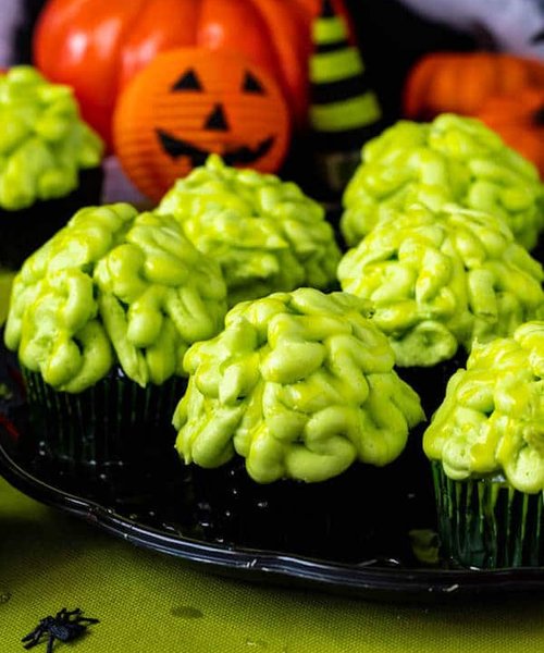 Zombie Brain Cupcakes