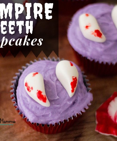 Vampire Teeth Cupcakes