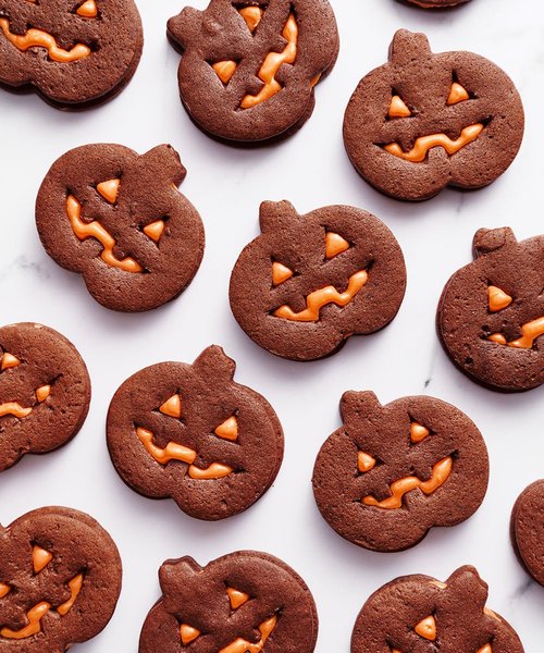 Jack-o'-Lantern Chocolate Sugar Cookies