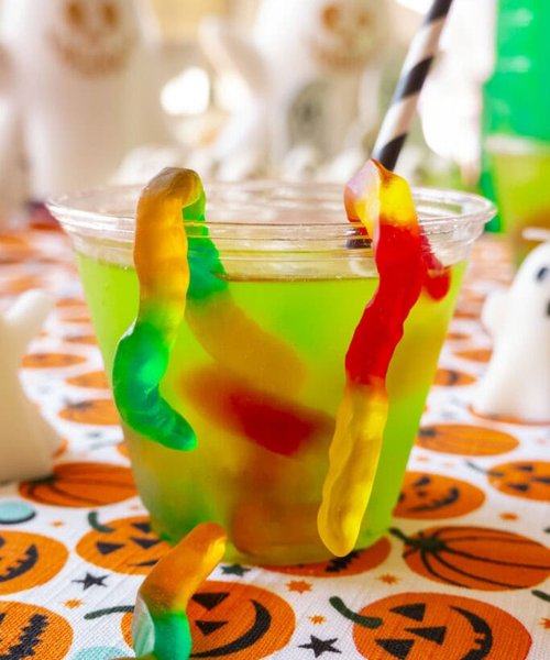 Gummy Worm Halloween Punch