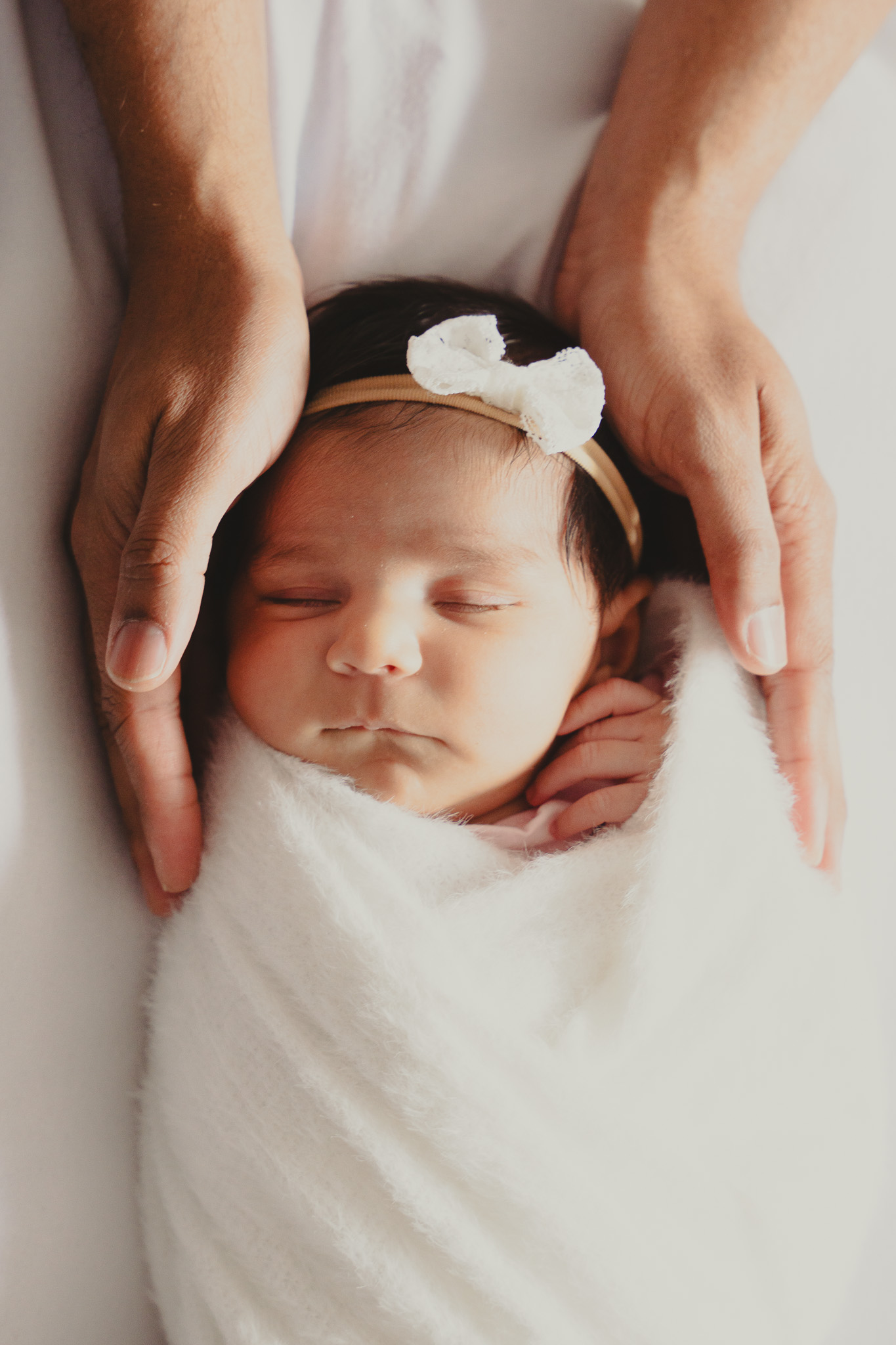 Newborn baby sleeping peacefully