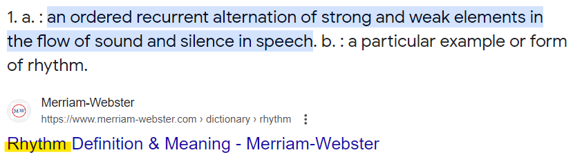 Definition of Rhythm