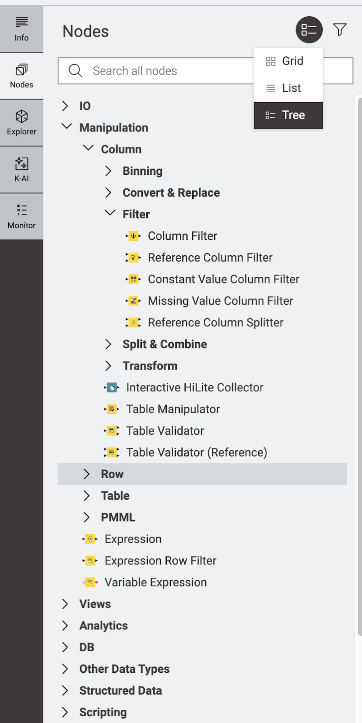 Faster nodes in tree view