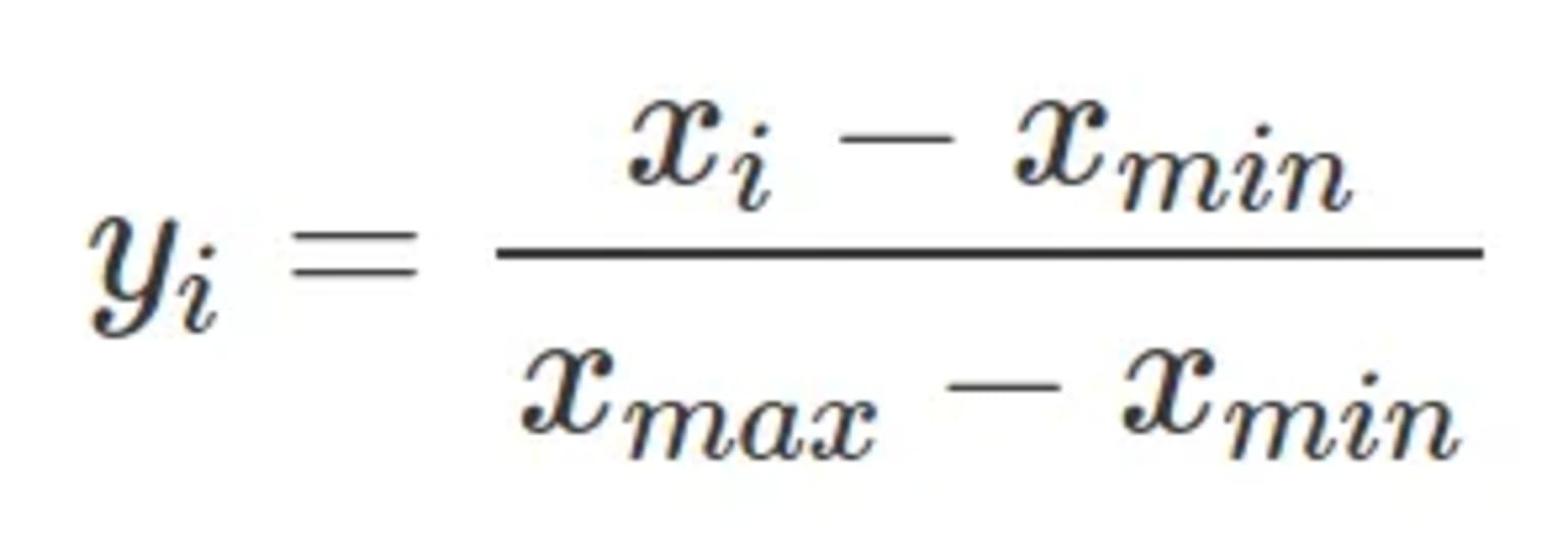 Equation to scale variables to a range between 0 and 1