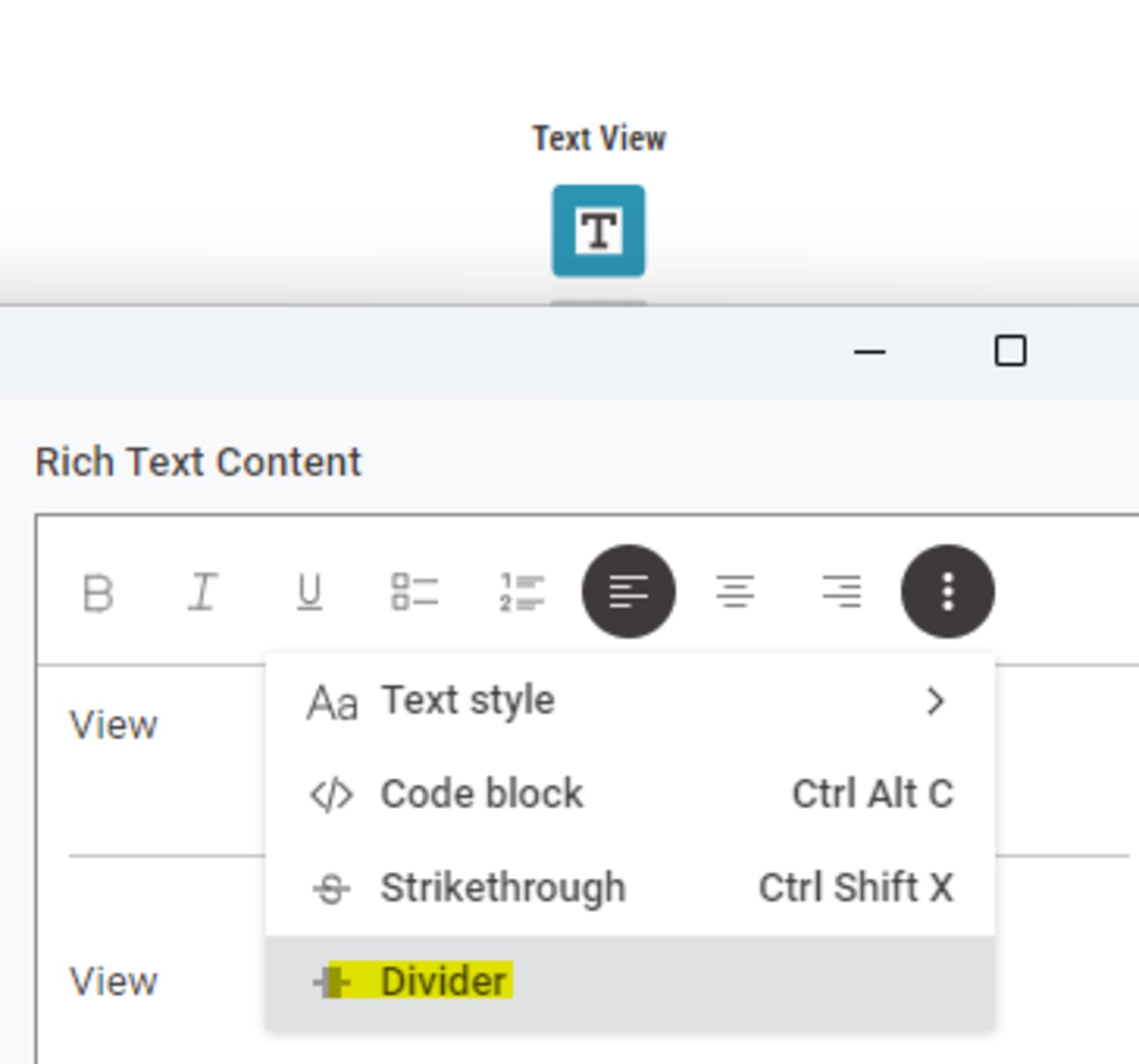 text view node