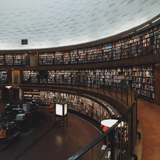 A library full of books