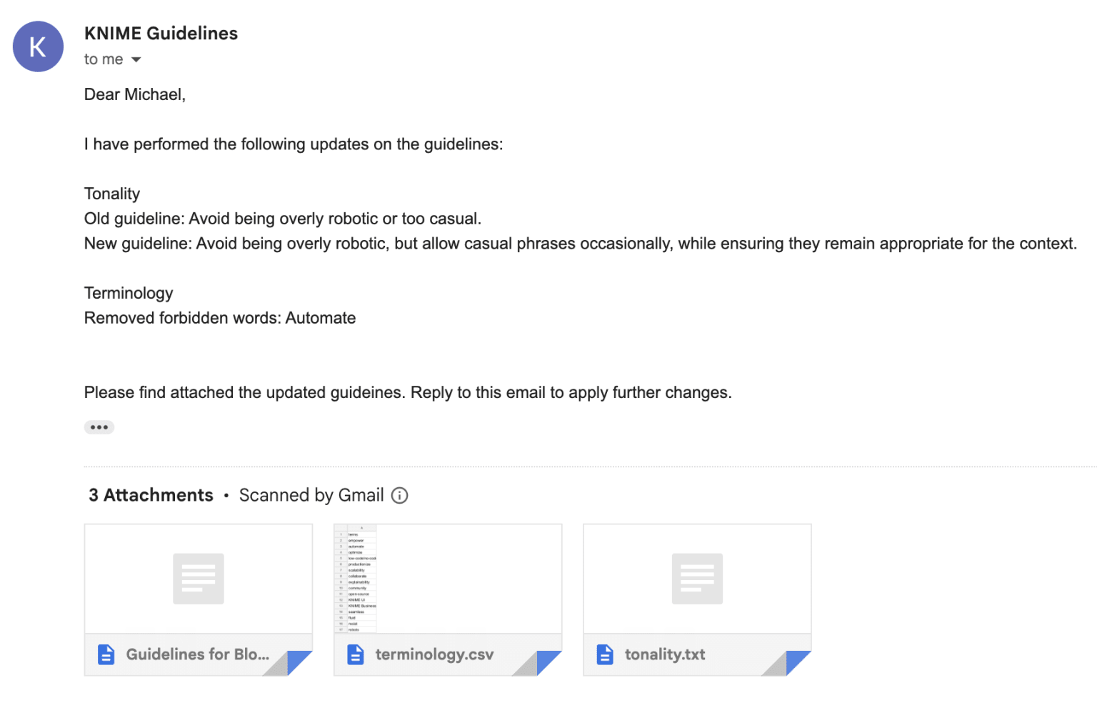 email fixed guidelines